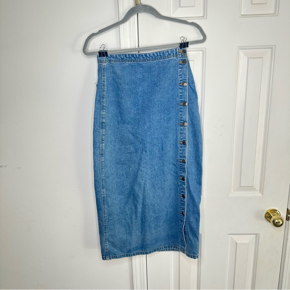 Vintage Sigrid Olsen Button-Front Denim Skirt | Size 4
